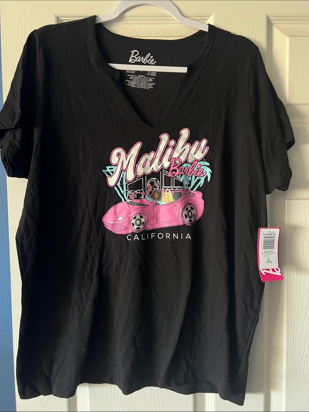 torrid Black Barbie Malibu California Graphic Tee with Pink Car